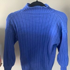Oak + Fort blue knit turtleneck - size small
